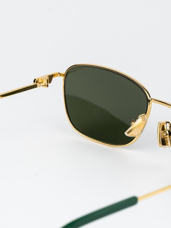 Bottega Veneta Women Sunglasses Gold Green Rectangle BV1300S 002 NEW AUTHENTIC main image 13